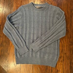 Oscar de la Renta Vintage Textured Blue Crewneck Sweater